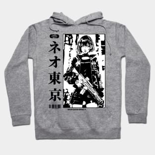 Vaporwave Cyberpunk Japanese Manga Girl Hoodie